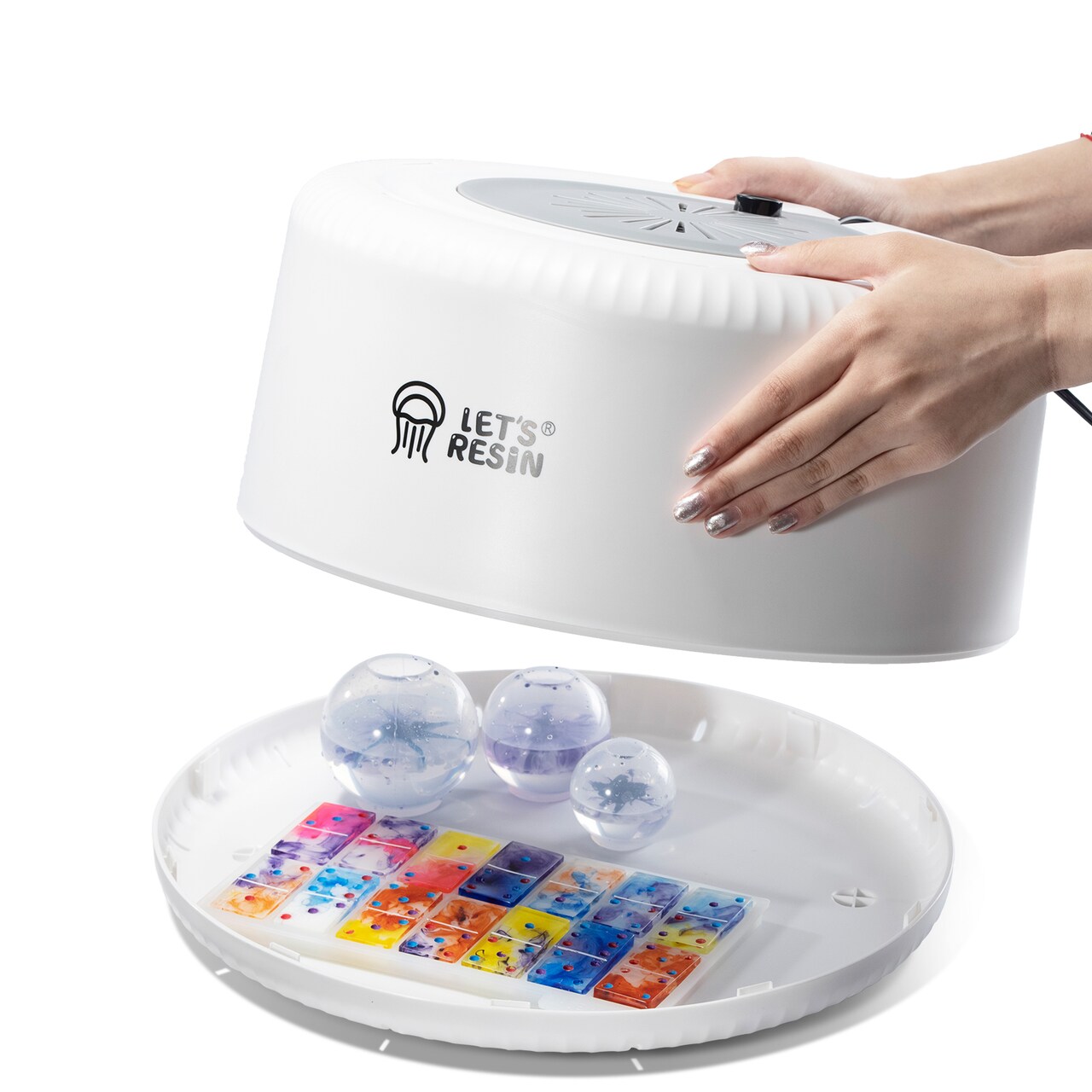LET'S RESIN Curing Machine for Resin, 3 Hours Auto Curing Resin Dryer One-Button Setting with Large Tray, No Deformation Quick Curing Resin Supplies for DIY Epoxy Resin, Resin Molds, 3D Silicone Molds